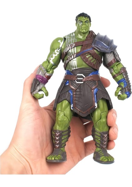 Yenilmezler Yeşil Dev Gladyatör Hulk Ragnarok Zırhlı & Savaş Aksesuarlı Eklemli Figür Oyuncak Seti