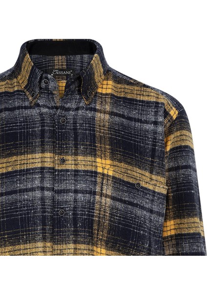 Regular Fit Erkek Kışlık Hakiki Oduncu Gömleği SARI-6923 fiyatları