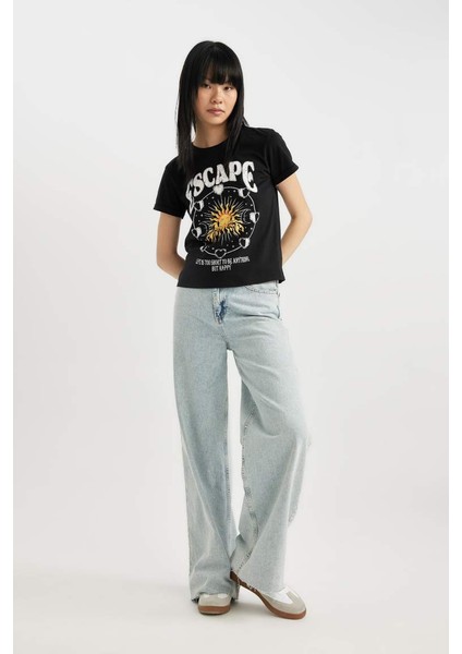 Coool Regular Fit Bisiklet Yaka Baskılı Kısa Kollu Tişört Black fiyatları