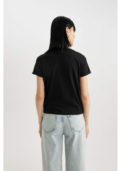 Coool Regular Fit Bisiklet Yaka Baskılı Kısa Kollu Tişört Black indirimleri