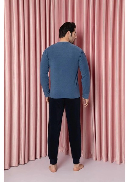 Erkek Bisiklet Yaka Kışlık Polar Pijama Takımı A100/73 - 1 Adet
