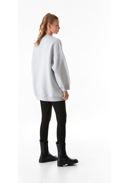 Basic Bisiklet Yaka Oversize Sweatshirt modelleri