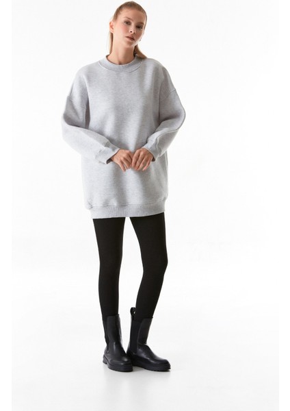 Basic Bisiklet Yaka Oversize Sweatshirt indirimleri