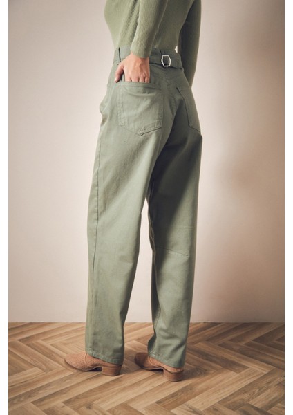 Fermuarlı Beli Tokalı Palazzo Jean modelleri