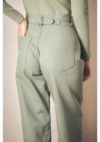 Fermuarlı Beli Tokalı Palazzo Jean fırsatları