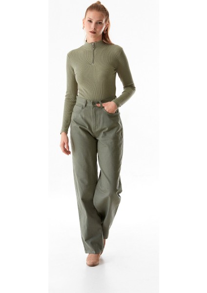 Fermuarlı Beli Tokalı Palazzo Jean indirimleri