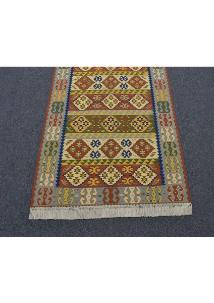 Yeni El Dokuma Otantik Ender Ince Balıkesir Yörük Yün Kilim 5214