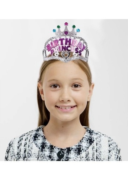 Birthday Prenses Yazılı Çocuk Parti Tacı