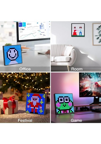 16X16 Piksel LED Ekranlı App Kontrollü Akıllı Piksel Resim Çerçevesi Pixel Display