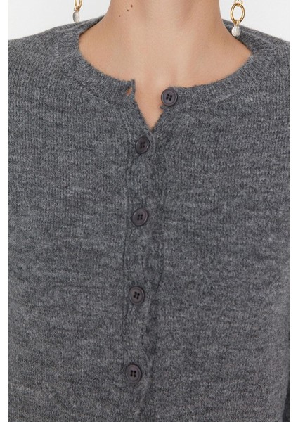 Kadın Moda Şık Crop Bisiklet Yaka Uzun Kol Düz Crop Yumuşak Dokulu Bluz-Hırka Triko Takım indirimleri