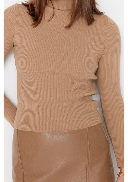 Kadın Moda Şık Regular Balıkçı Yaka Uzun Kol Düz Basic Balıkçı Yaka Triko Kazak modelleri