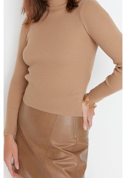 Kadın Moda Şık Regular Balıkçı Yaka Uzun Kol Düz Basic Balıkçı Yaka Triko Kazak fırsatları