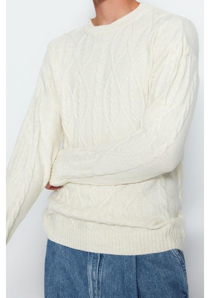 Erkek Regular Bisiklet Yaka Uzun Kol Saç Örgü Unisex Oversize Fit Geniş Kalıp Yumuşak Triko Kazak modelleri