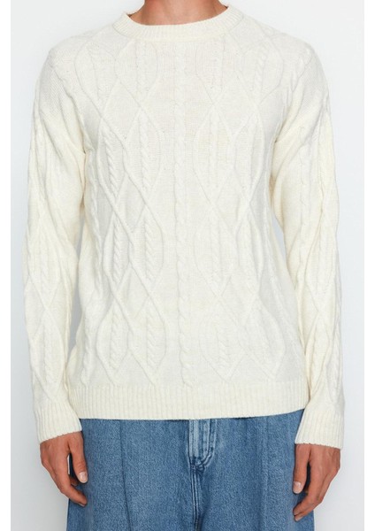 Erkek Regular Bisiklet Yaka Uzun Kol Saç Örgü Unisex Oversize Fit Geniş Kalıp Yumuşak Triko Kazak fırsatları