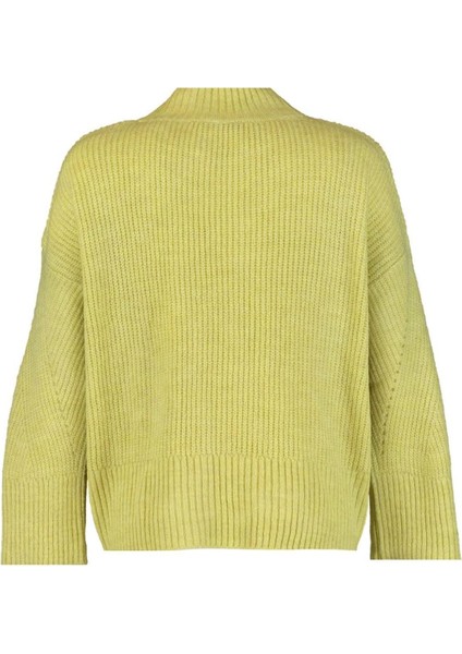 Kadın Moda Şık Regular Dik Yaka Uzun Kol Düz Yumuşak Dokulu Basic Triko Kazak