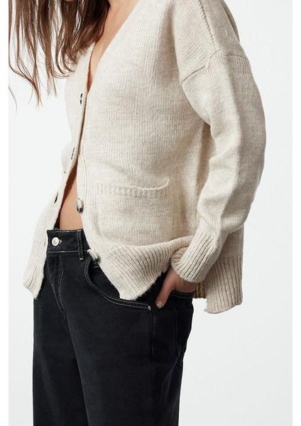 Kadın Moda Şık Regular V Yaka Regular Basic Yumuşak Dokulu Triko Hırka modelleri