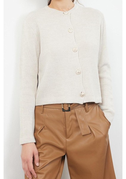 Kadın Moda Şık Regular Bisiklet Yaka Regular Basic Ceket Görünümlü Triko Hırka modelleri