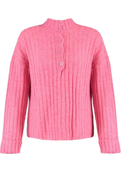 Kadın Moda Şık Crop Dik Yaka Regular Crop Yumuşak Dokulu Dik Yaka Triko Hırka