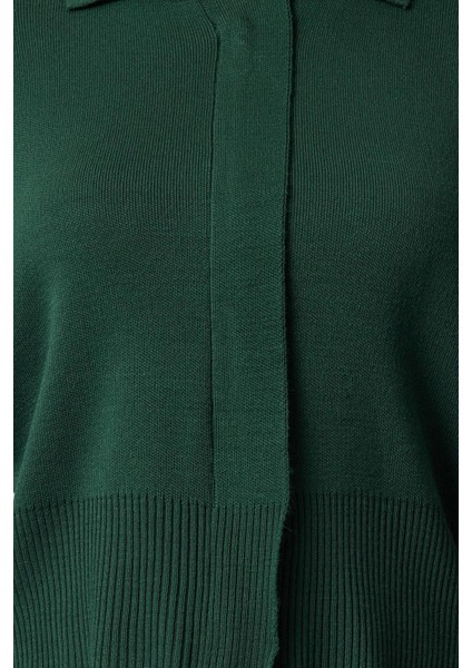 Kadın Moda Şık Regular Polo Yaka Regular Polo Yaka Fermuar Detaylı Triko Hırka fırsatları