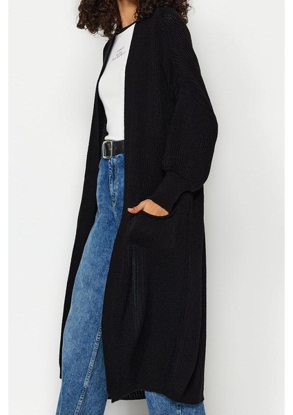 Kadın Moda Şık Uzun V Yaka Regular Maxi Basic Triko Hırka fırsatları