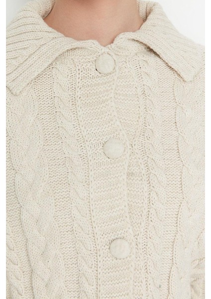 Kadın Moda Şık Crop Polo Yaka Regular Crop Polo Yaka Triko Hırka indirimleri