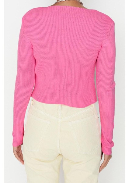 Kadın Moda Şık Crop V Yaka Slim Crop Bağlama Detaylı Bluz-Hırka Triko Takım Triko Hırka indirimleri