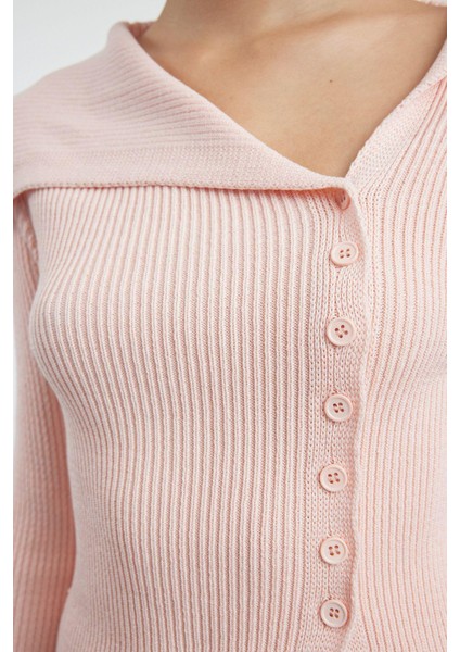 Kadın Moda Şık Regular Asimetrik Yaka Slim Premium Iplik Triko Hırka fırsatları