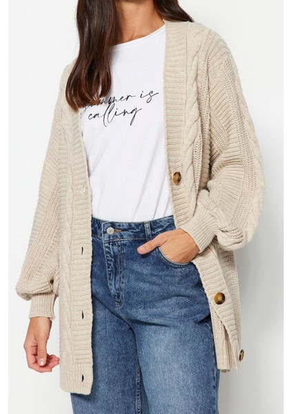 Kadın Moda Şık Tesettür Regular V Yaka Regular Saç Örgülü Bol Kesim Triko Hırka modelleri