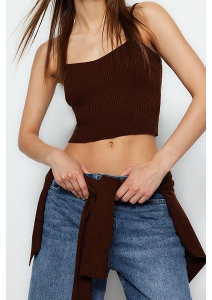 Kadın Moda Şık Crop V Yaka Slim Crop Bağlama Detaylı Bluz-Hırka Triko Takım modelleri