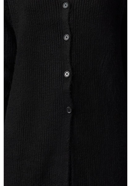 Kadın Moda Şık Midi V Yaka Regular Uzun Basic Triko Hırka
