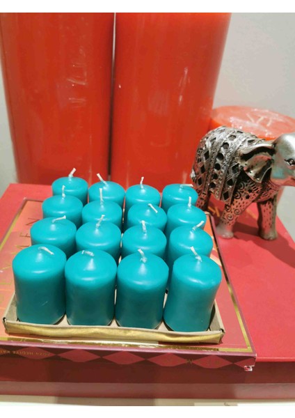 Iv Candles Homedecor 16'lı Turkuaz Mini Bar Mum