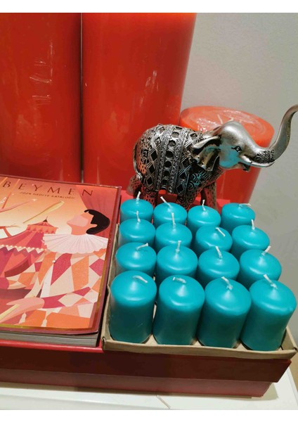 Iv Candles Homedecor 16'lı Turkuaz Mini Bar Mum fırsatları