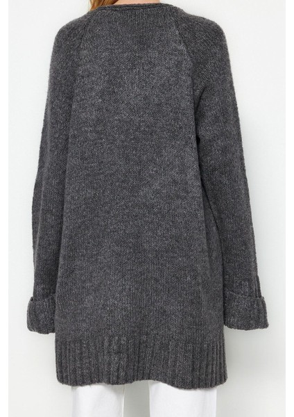 Kadın Modern Tarz Oversize V Yaka Midi Triko Hırka fırsatları