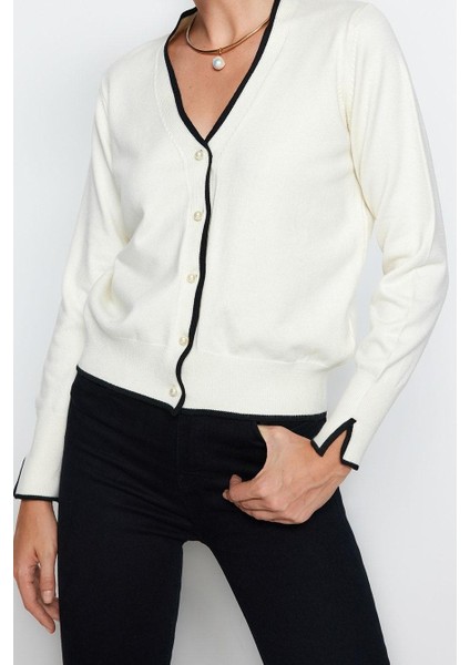 Kadın Modern Tarz Slim V Yaka Regular Triko Hırka