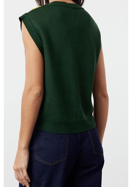 Kadın Modern Tarz Regular V Yaka Regular Triko Yelek fırsatları