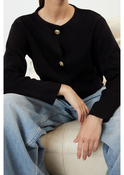 Kadın Modern Tarz Bisiklet Yaka Triko Hırka