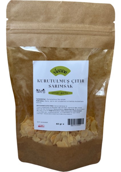 Kurutulmuş Çıtır Sarımsak 60 gr - Crispy Garlic - Ister Çıtır Ye Ister Yemeğe Kat