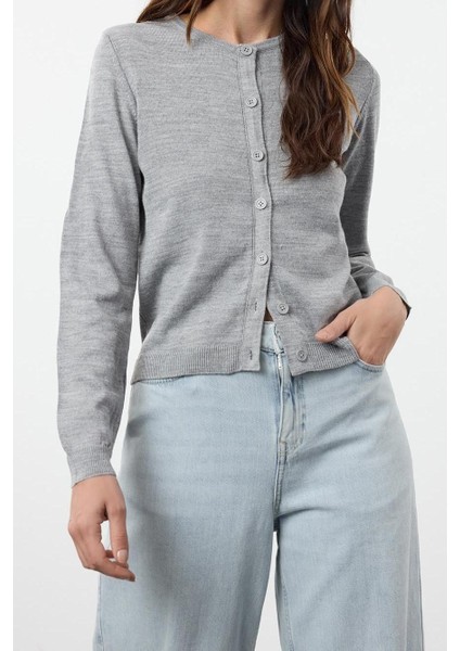 Kadın Modern Tarz Regular Bisiklet Yaka Regular Triko Hırka fiyatları