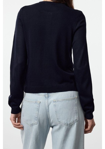 Kadın Modern Tarz Regular Bisiklet Yaka Regular Triko Hırka modelleri