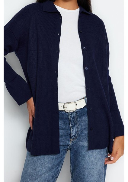 Kadın Modern Tarz Relaxed Polo Yaka Triko Hırka modelleri