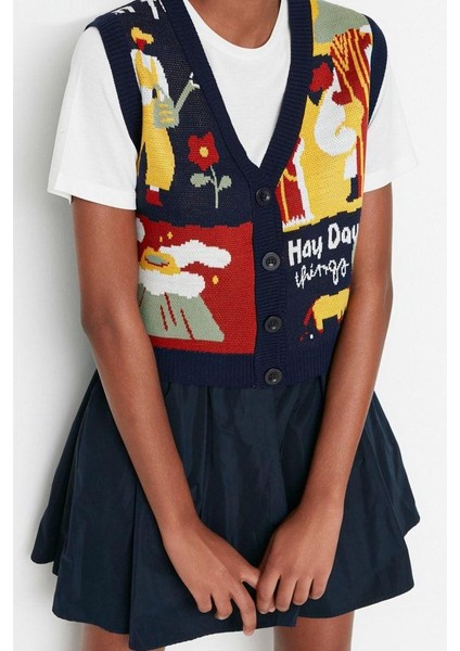 Kadın Modern Tarz Regular V Yaka Regular Triko Yelek indirimleri