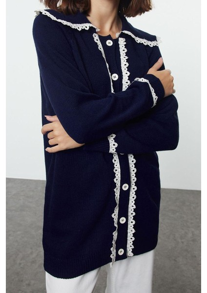 Kadın Modern Tarz Rahat Uzun Bebe Yaka Düz Kol Regular Triko Hırka modelleri