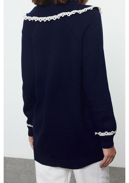 Kadın Modern Tarz Rahat Uzun Bebe Yaka Düz Kol Regular Triko Hırka fırsatları