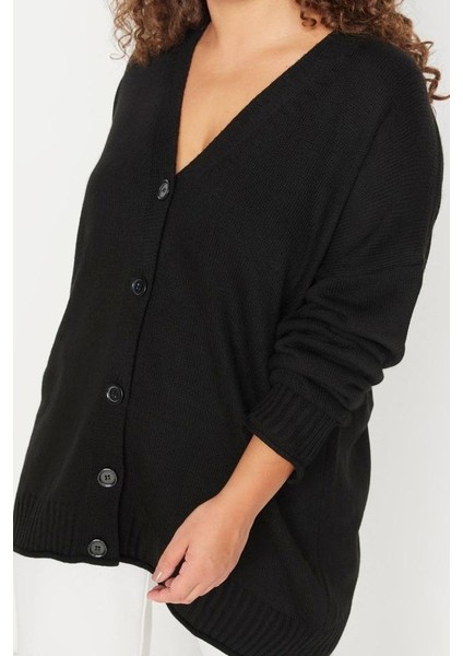 Büyük Beden Kadın Modern Tarz Rahat Uzun V Yaka Düz Kol Uzun Triko Hırka modelleri