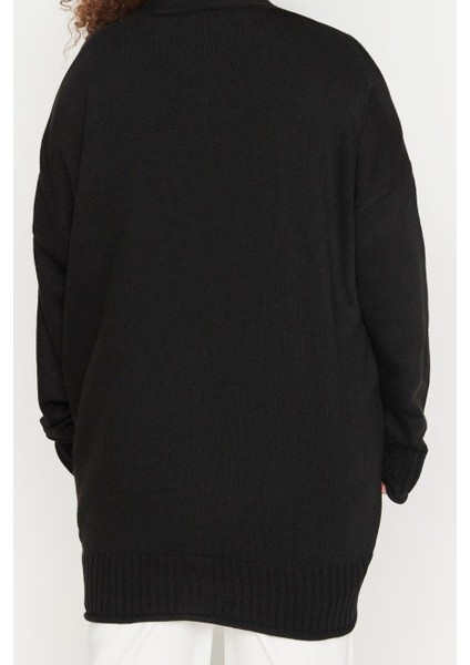 Büyük Beden Kadın Modern Tarz Rahat Uzun V Yaka Düz Kol Uzun Triko Hırka indirimleri