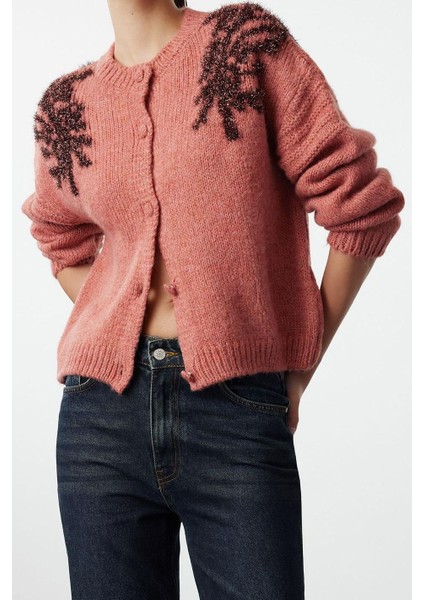 Kadın Modern Tarz Bisiklet Yaka Triko Hırka