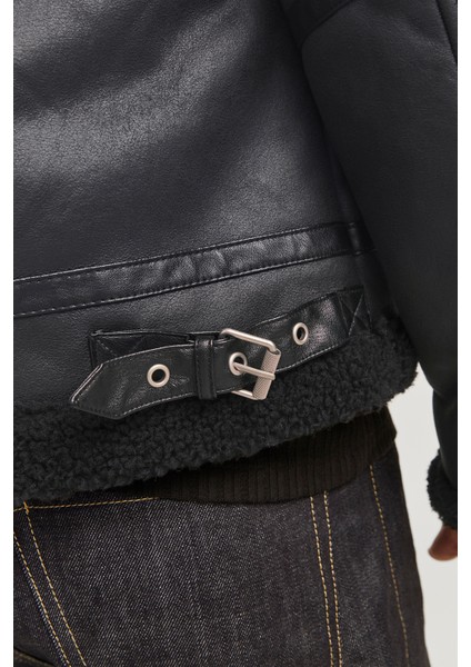 Jorcole Aviator Jacket Erkek Kürklü Deri Ceket