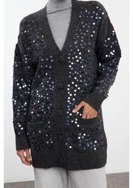 Kadın Modern Tarz Regular V Yaka Midi Triko Hırka fiyatları