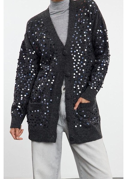 Kadın Modern Tarz Regular V Yaka Midi Triko Hırka modelleri