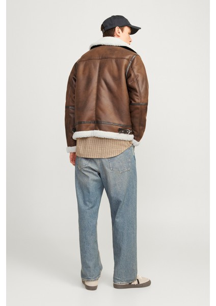 Jorcole Aviator Jacket Erkek Kürklü Deri Ceket indirimleri